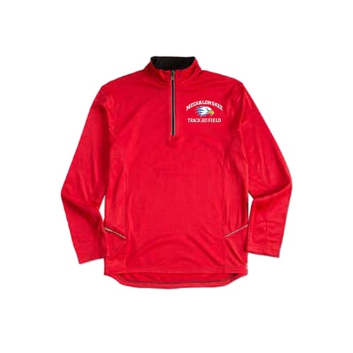 ST357-MHS Track and Field Red Lightweight Quarter Zip Pullover